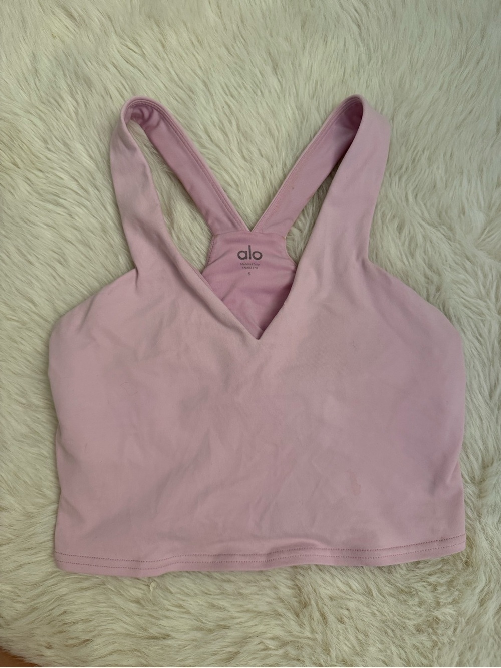 Alo Pink V-Neck Sports Bra